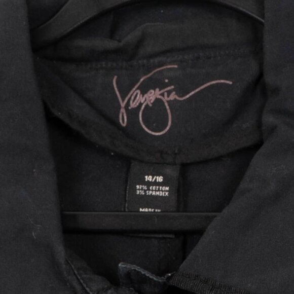 Venezia Embellished Jacket 14 16 Womens Button Up Black Fashion Rough Hem Sequin - Picture 4 of 5